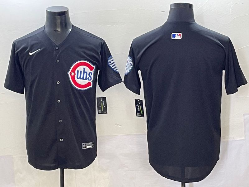 Men 2025 Chicago Cubs Blank Black Fashion Retro Nike MLB Jersey style 1->chicago cubs->MLB Jersey